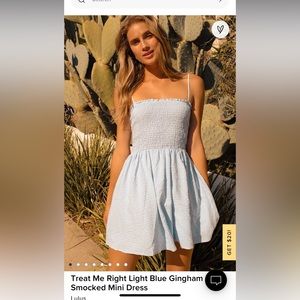 Lulus Blue Gingham Dress Size M